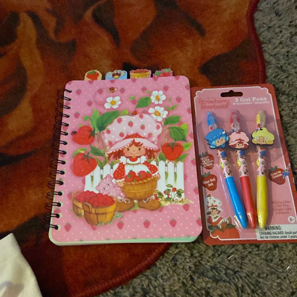 Strawberry shortcake notebooks and pens